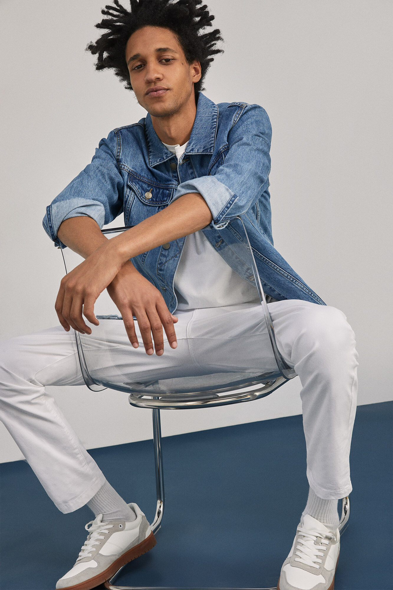 Calça chino slim - marfim