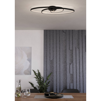 EGLO LED plafondlamp Gianella, zwart