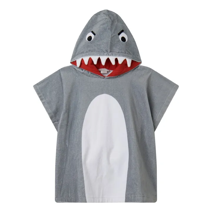 Stella McCartney Kids Poncho de Bain Requin | Gris