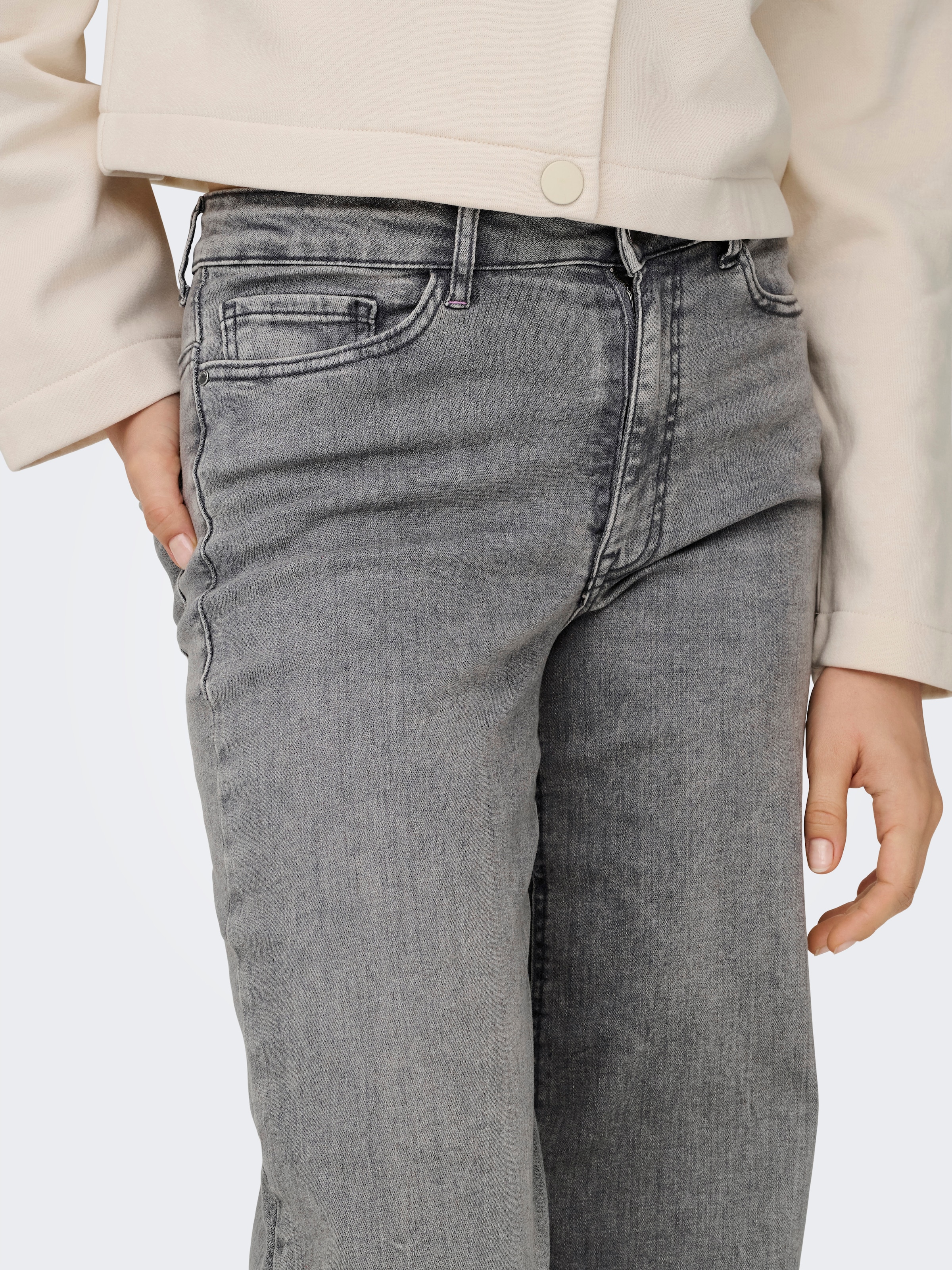 JDY High-waist-Jeans »JDYFELINA-FINA HW WIDE JNS  LT GREY DNM«