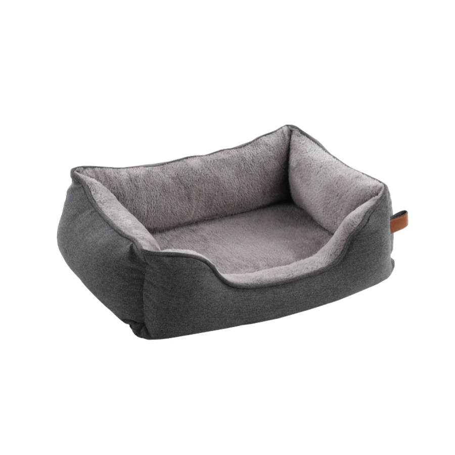 Cama retangular para cães Flamingo Carlota cinza claro