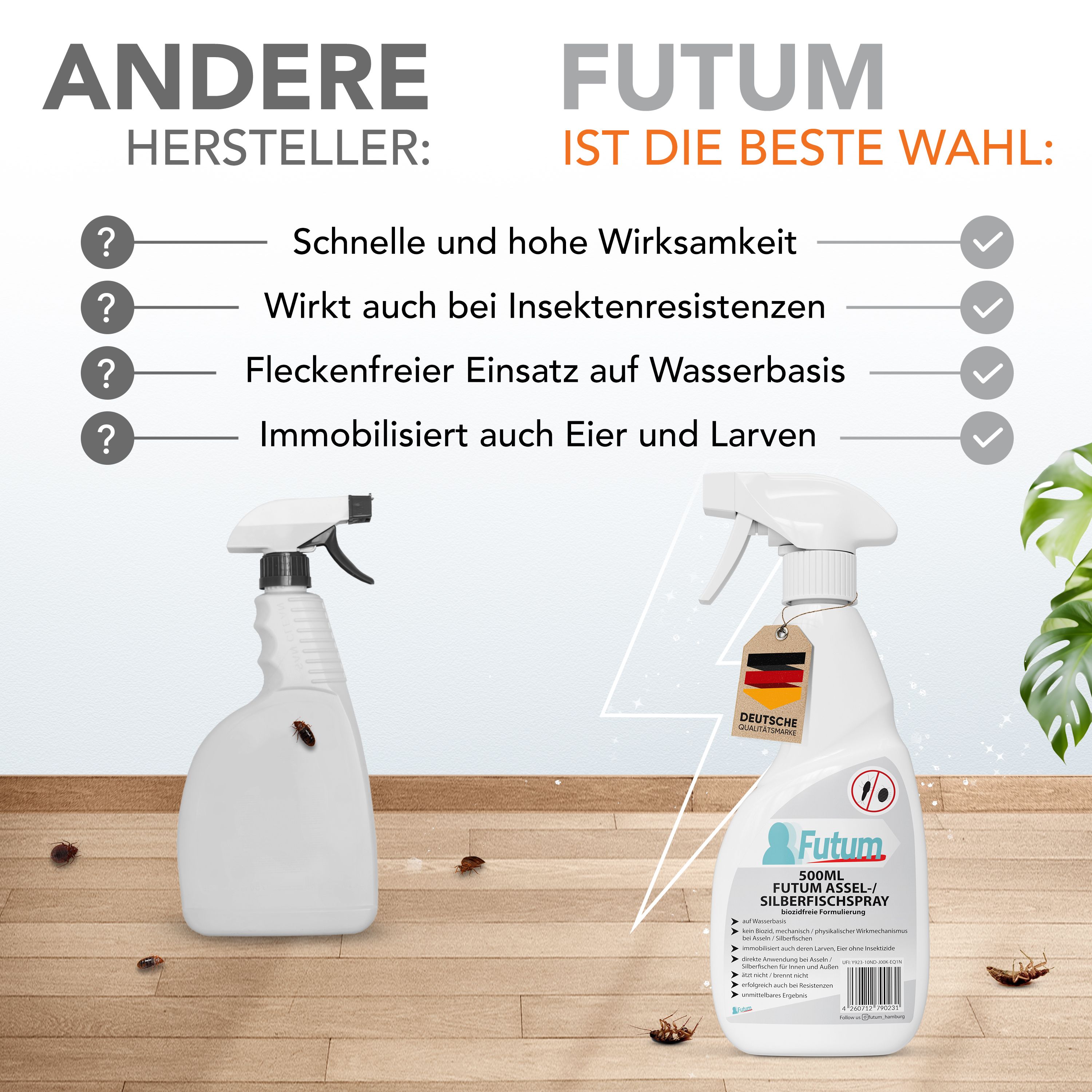 FUTUM 2x500ml Silberfisch- / Asselspray