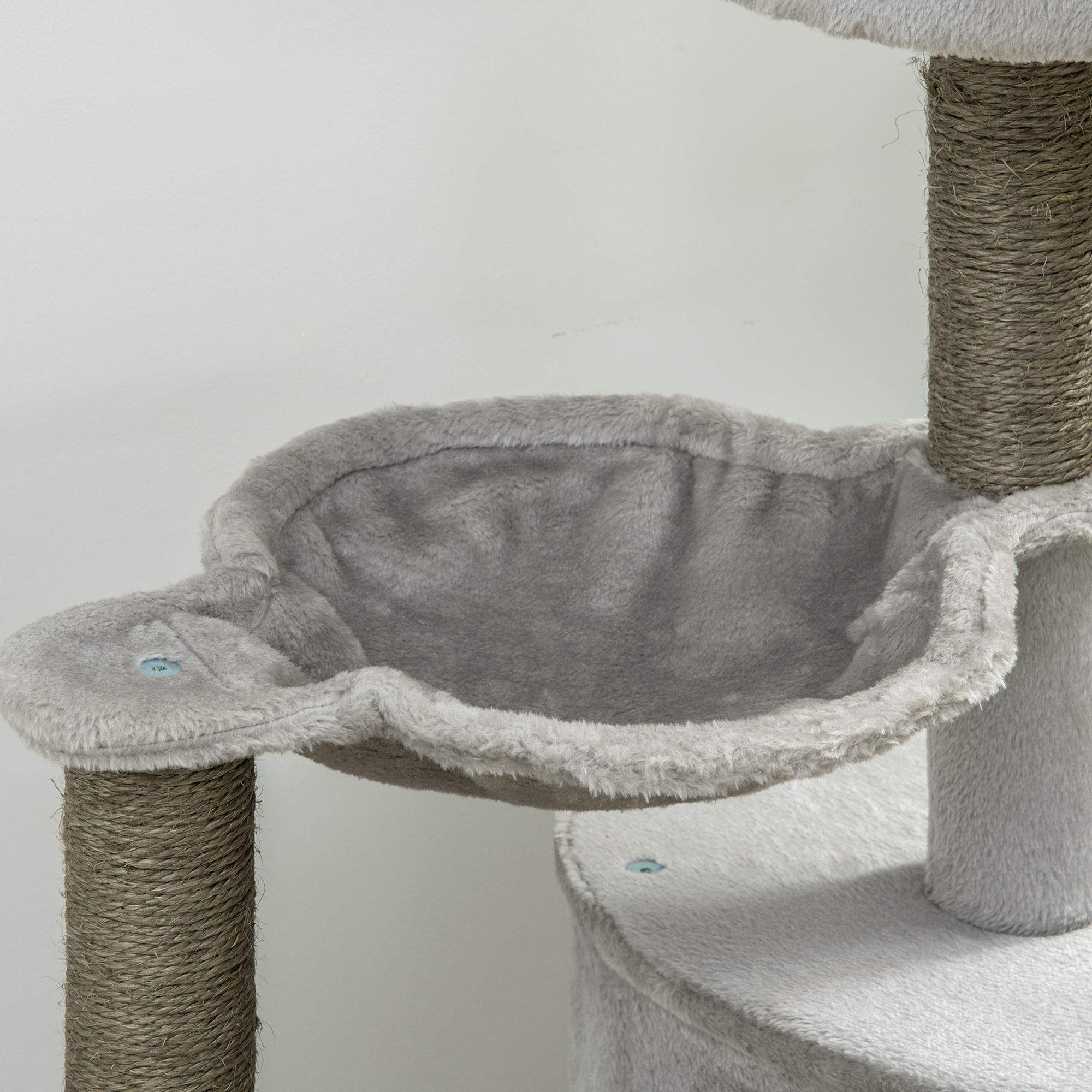 PawHut Kratzbaum mit Katzenhöhle grau 60L x 40B x 113H cm