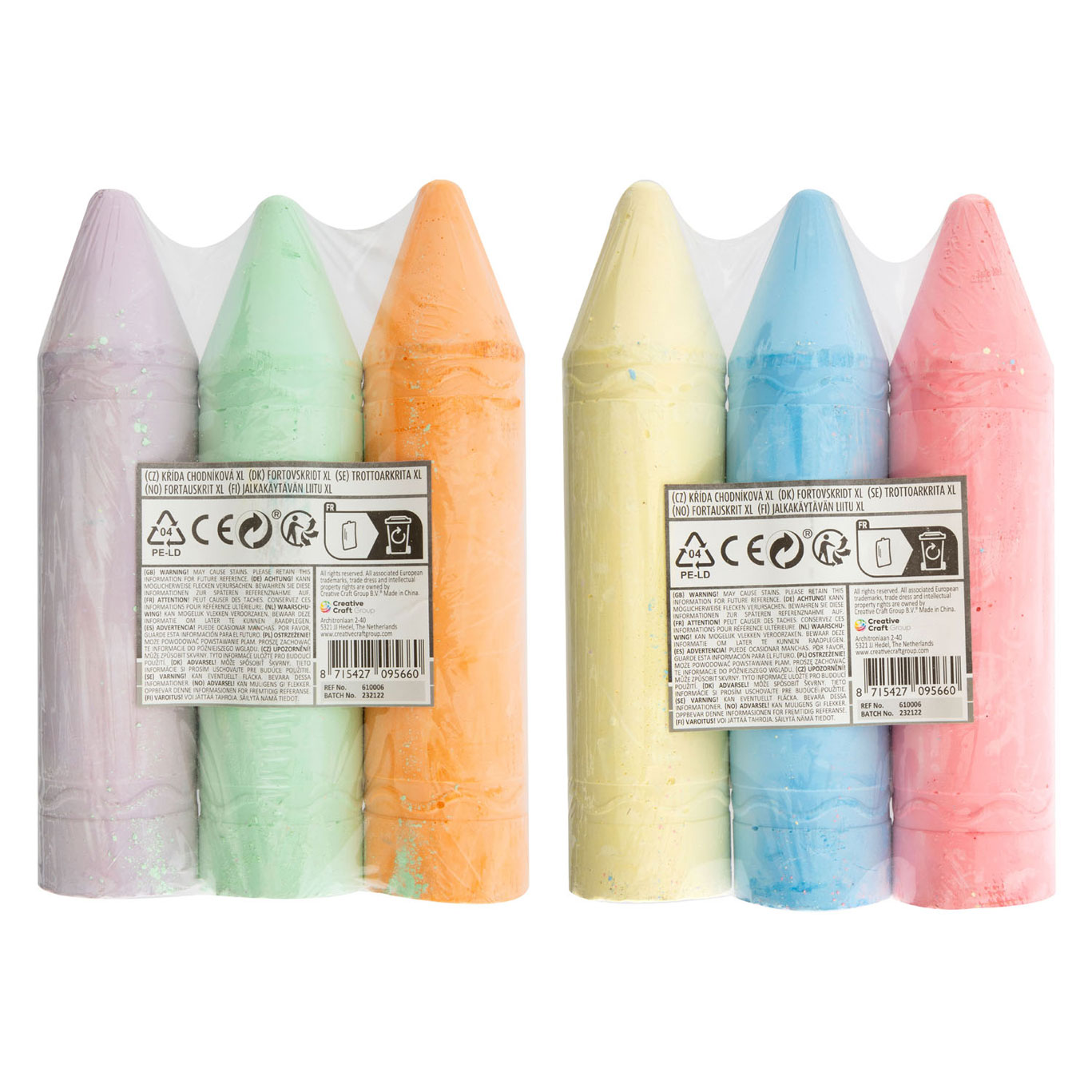 Stoepkrijt Kleur XL, 3st.