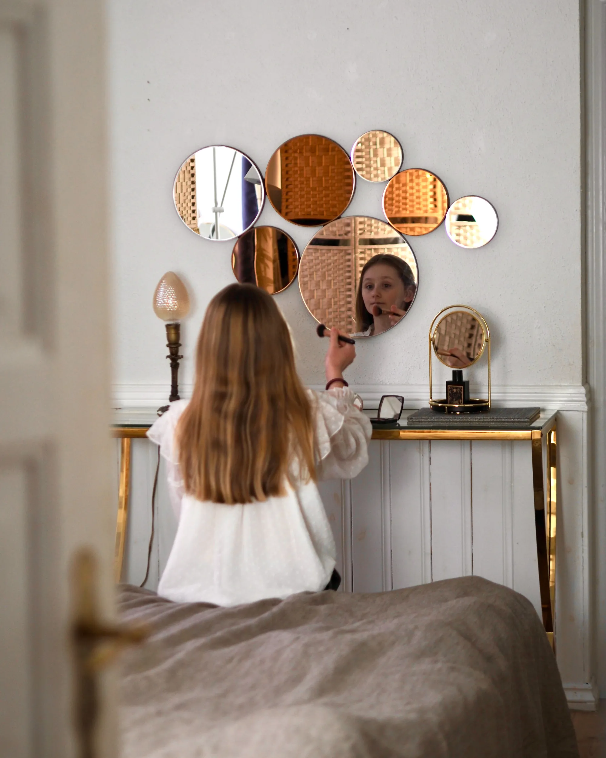 Sidetable RINGGOLD Veiligheidsglas Goud