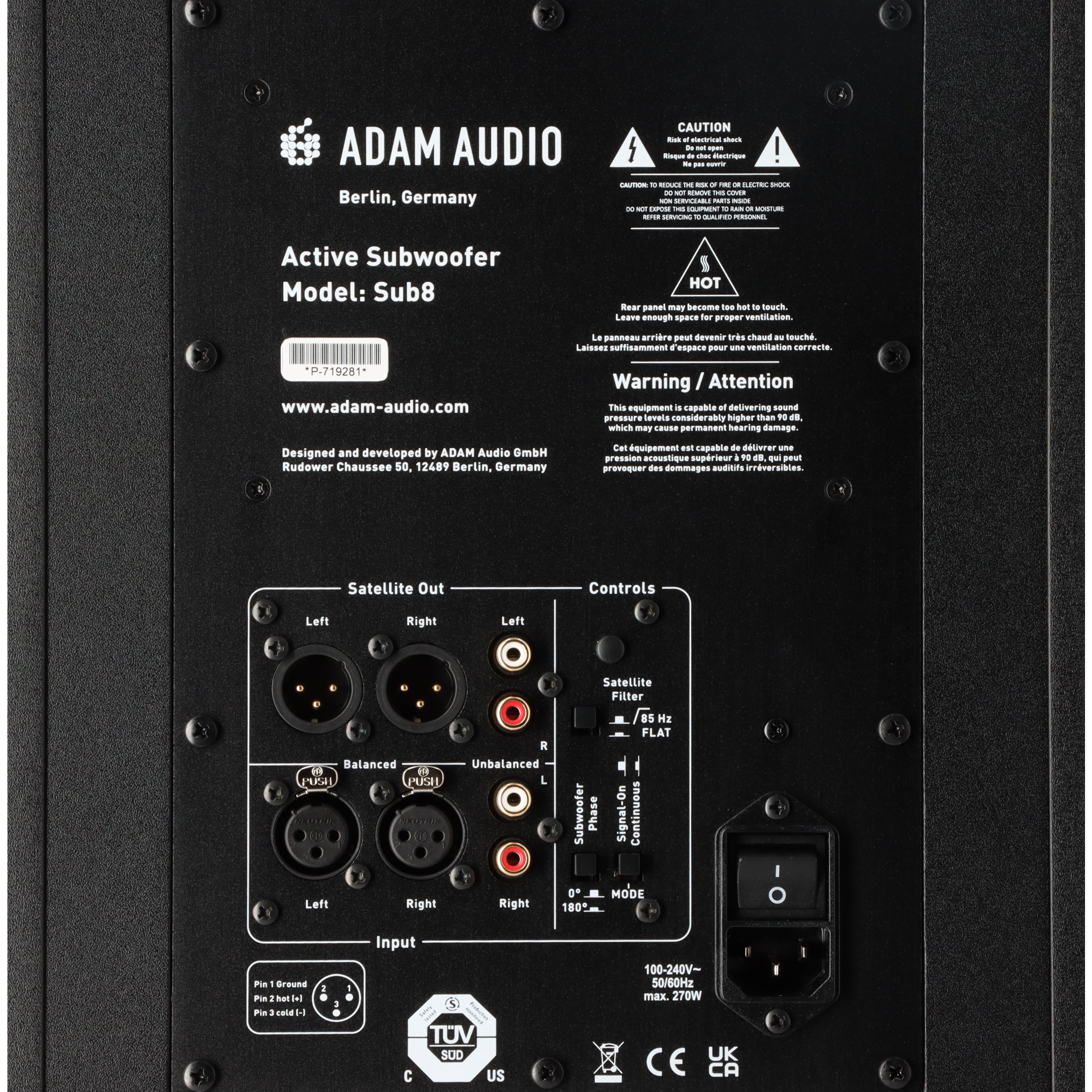 Adam Sub8 actieve DJ & studio subwoofer (per stuk)