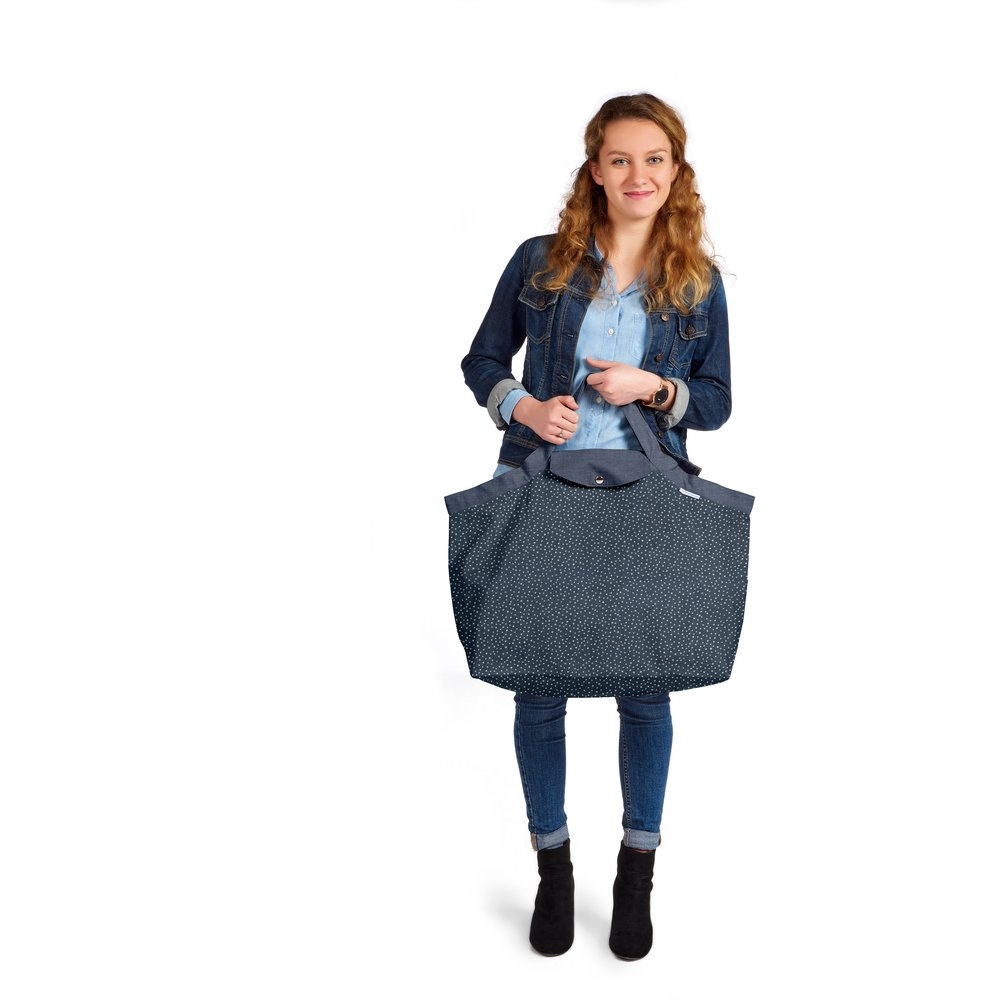 Grand Sac Cabas En Tissu Etoile Argent Jean