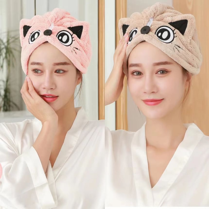 Choyu - Kattenkoraal fleece haarhanddoek / set