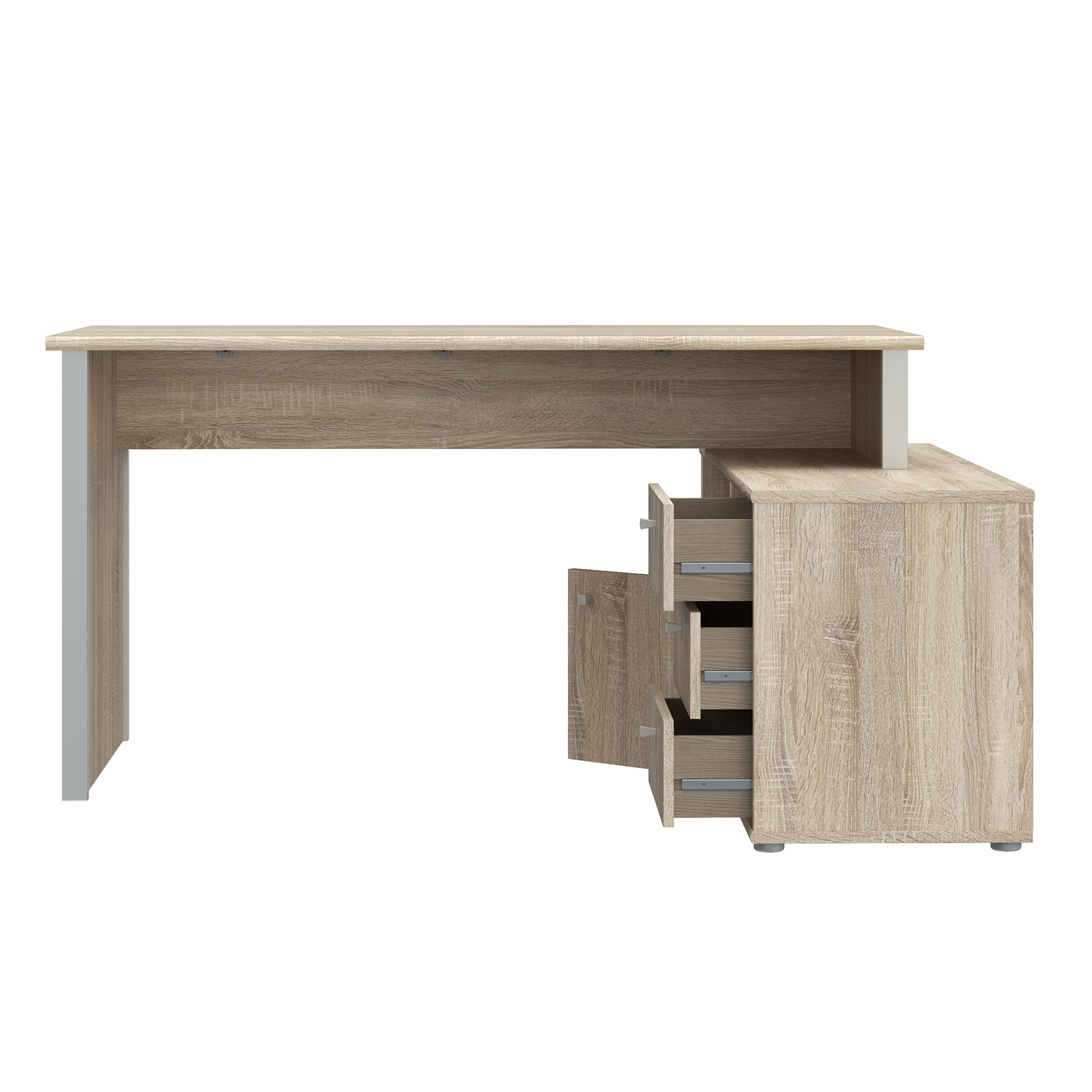 Schreibtisch - Sonoma Eiche-grau - 121x151 cm