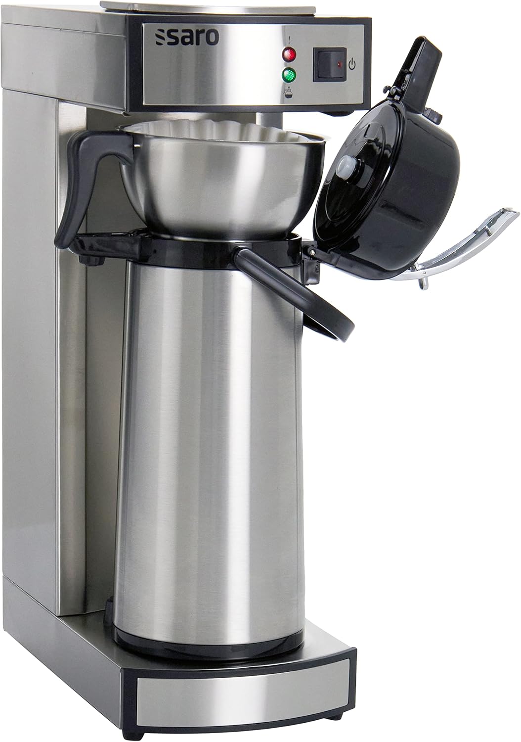 Saro Kaffeemaschine Inkl. Edelstahl-Isolierpumpkanne – 2,2 L – Brühzeit ca. 5–6 Min – Trockenlaufschutz – 2,069 kW – Modell THERMO 24
