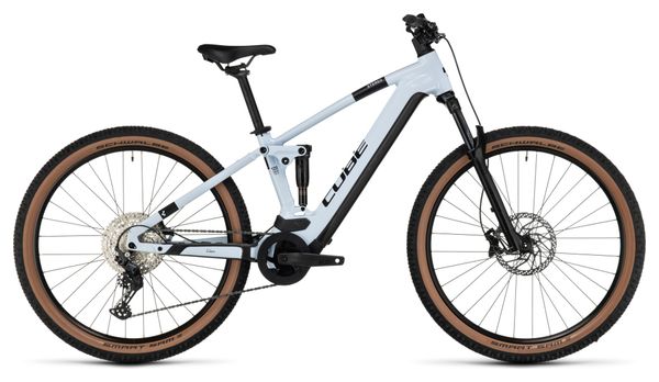VTT Électrique Tout-Suspendu Cube Stereo Hybrid 120 Pro 625 Shimano Deore 12V 625 Wh 27.5'' Blanc Flash