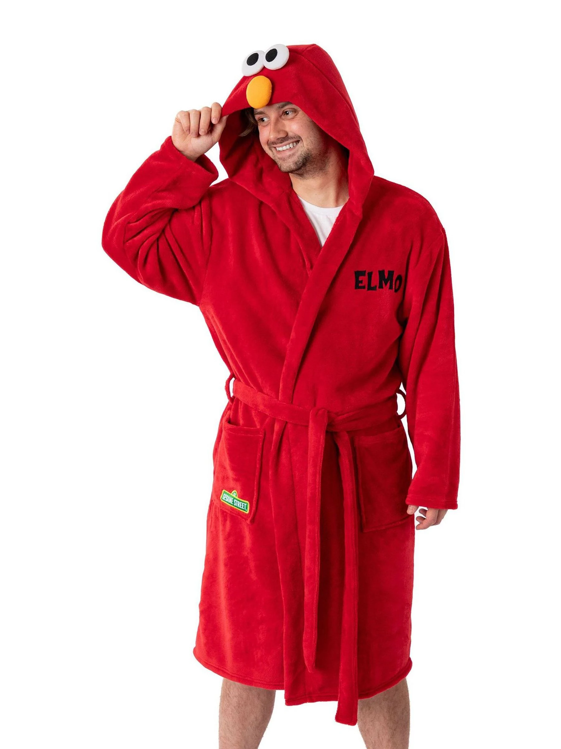 Vanilla Underground Sesame Street Elmo Hooded Bath Robe