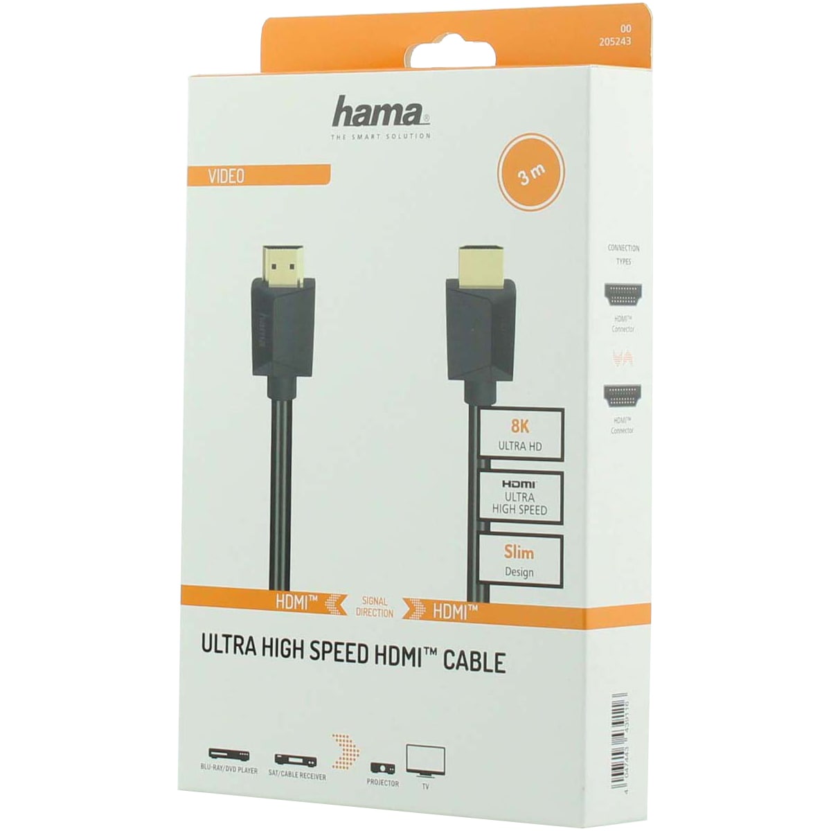 Hama 8K HDMI høyhastighetskabel (3 m)