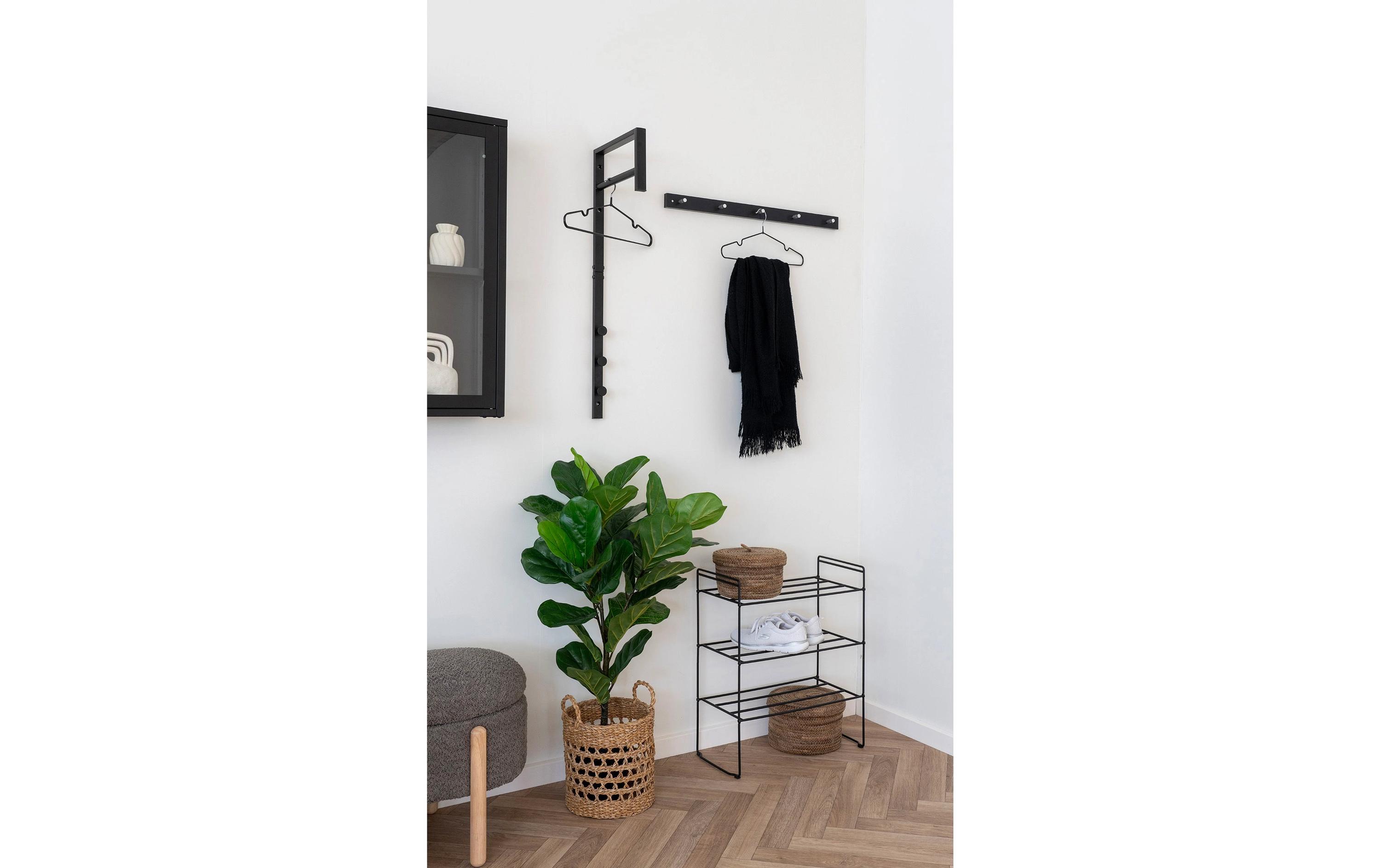 Wandgarderobe Padova 70 cm x 5 cm, SchwarzGarderobeleiste