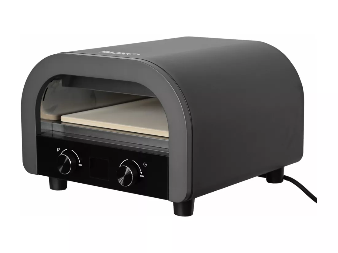 Four à pizza électrique noir 2200W four grill 1 chambre avec vitre pierre à pizza