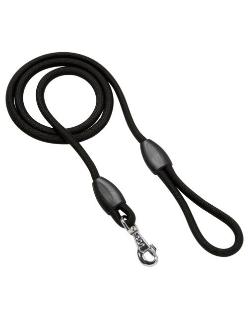 Adori Looplijn Nylon Rond Zwart - Hondenriem