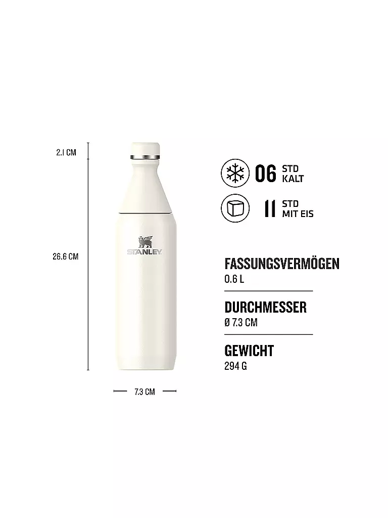 STANLEY Isolierflasche - Thermosflasche ALL DAY SLIM BOTTLE 0,6l creme
