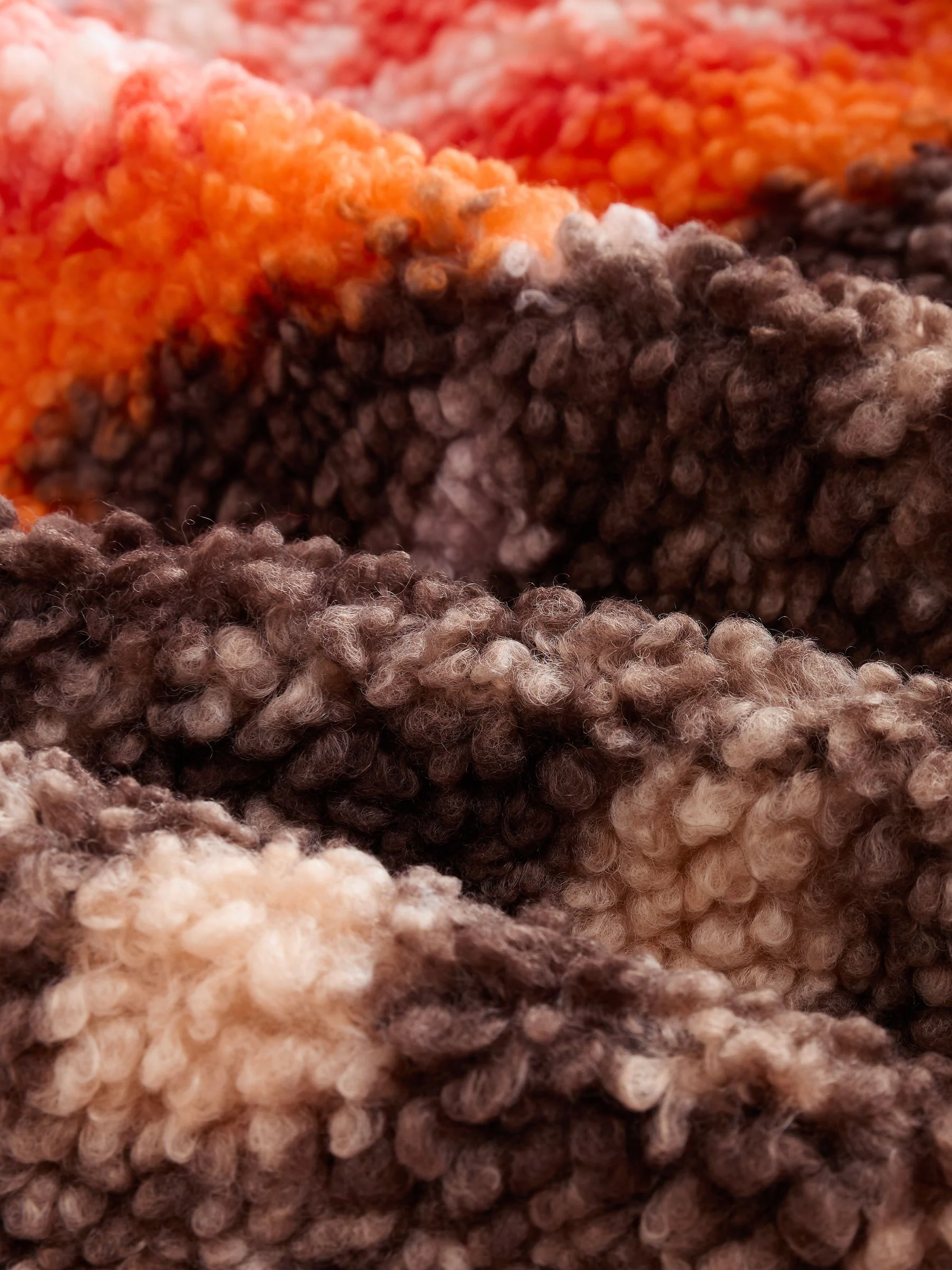 Orange Asymmetric - Borg fleece met korte rits