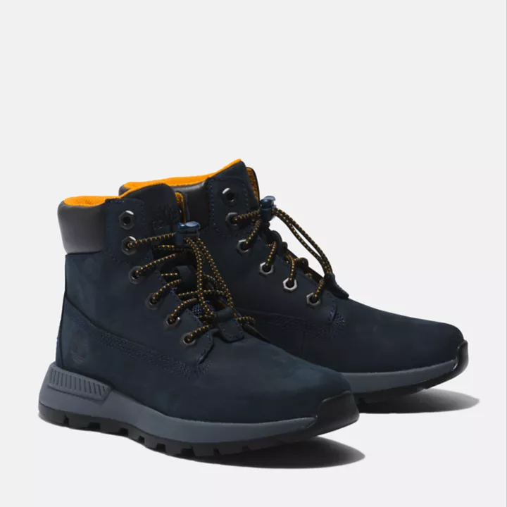 Bota Killington Trekker de 6 polegadas para jovens na cor azul marinho.