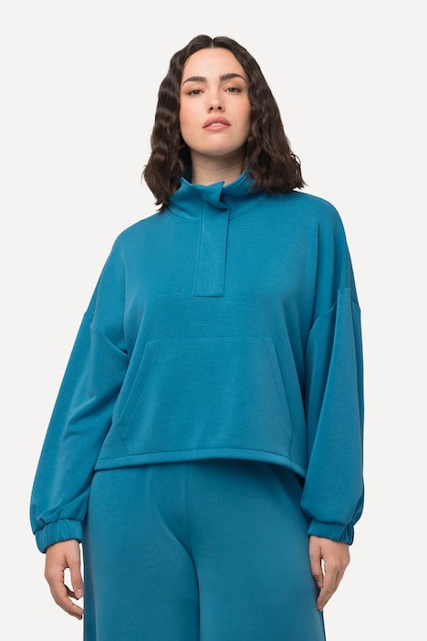 Sweatshirt, Stehkragen, Oversized, Langarm