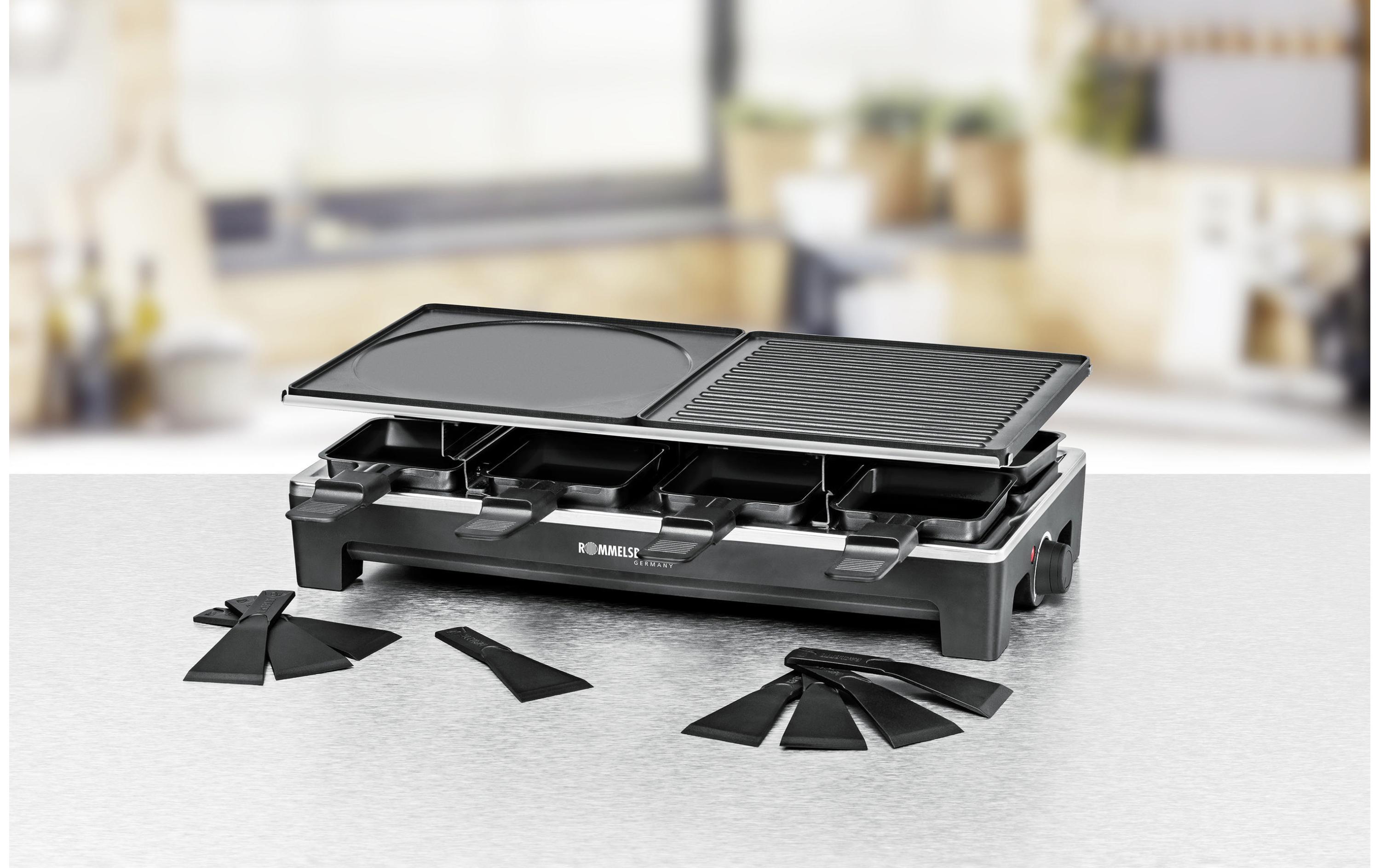 Racletteofen RCS 1350 8 PersonenRaclette Grill mit zwei Wendegrillplatten
