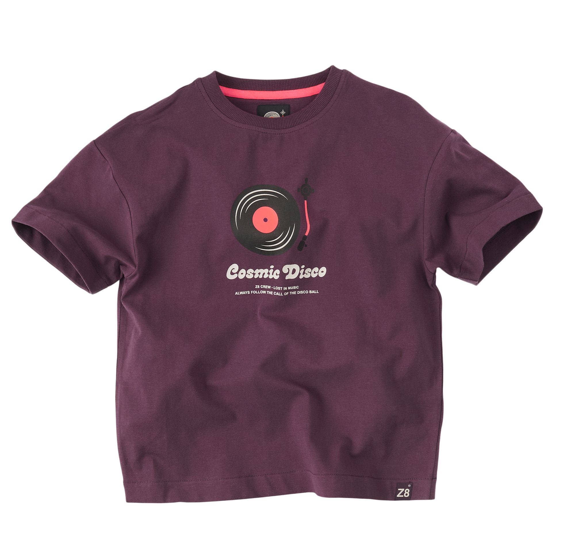 Z8 T-shirt Arjan met printopdruk donkerpaars
