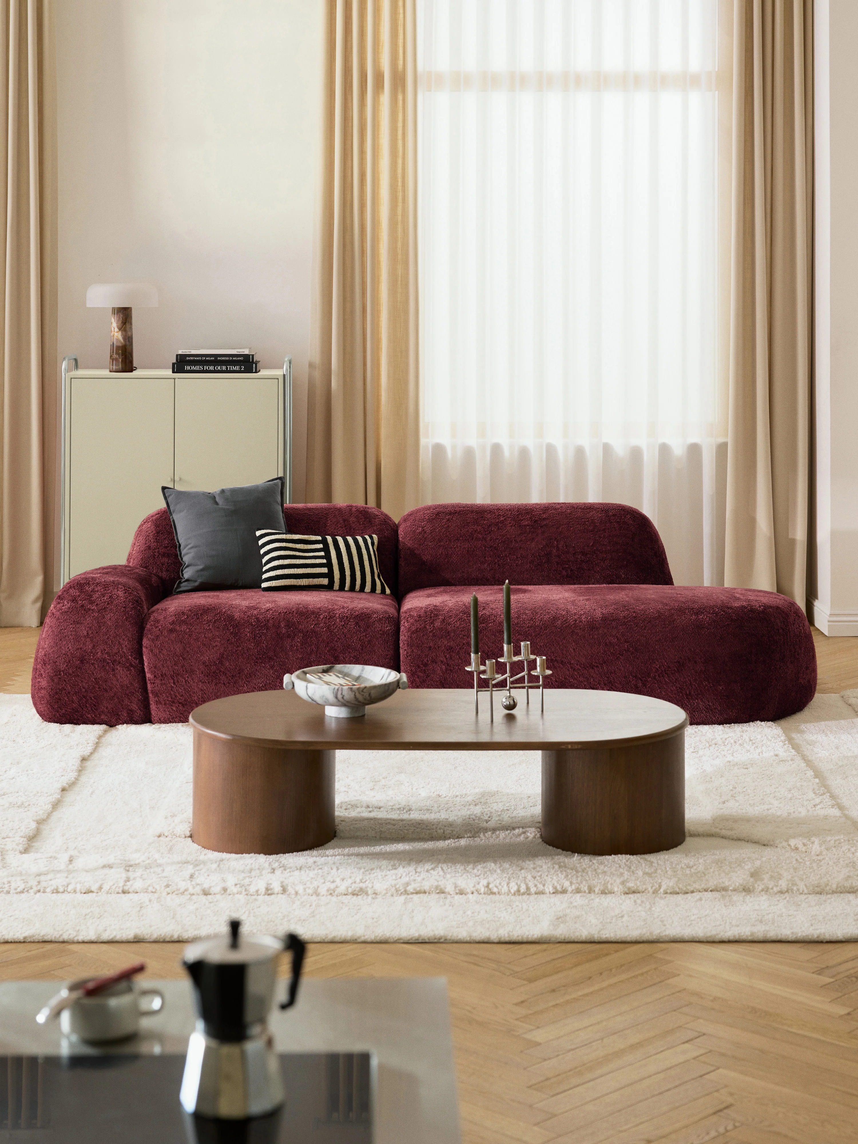 Teddy bouclé chaise-module Wolke