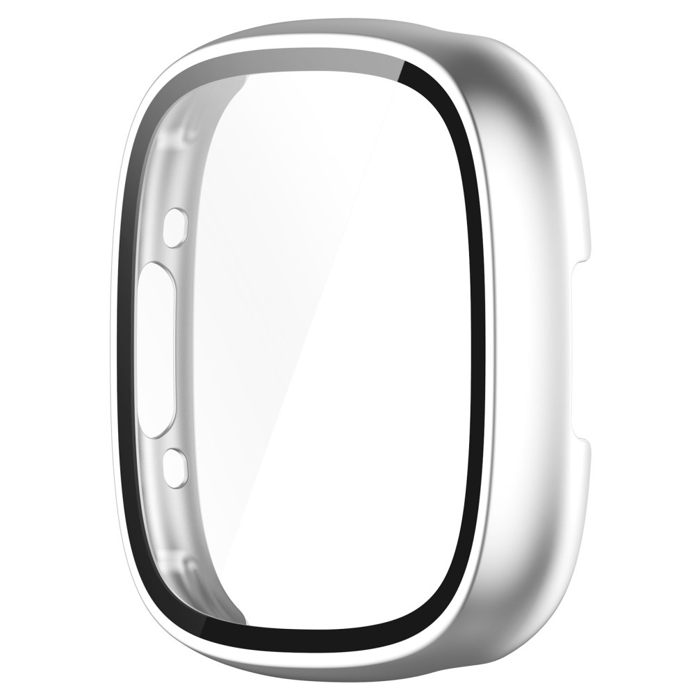 Fitbit Versa 4 / Sense 2 Hardcase Bumper Hülle mit Displayschutz - Silber