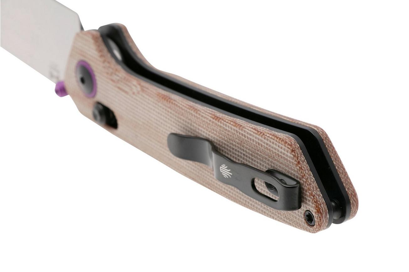 Kizer Madrac V3693A2 Satin Nitro-V, Brown Micarta zakmes, Matteo Pignatelli design