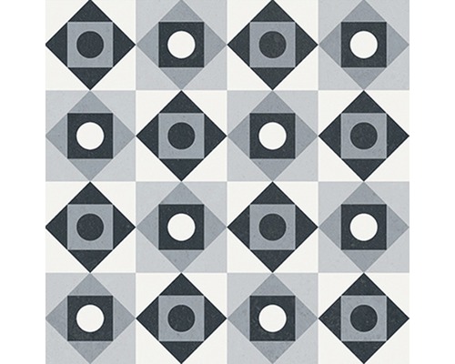 Porseleinen wand- en vloertegel Heritage taco zwart in 76 verschillende designs 16,5 x 16,5 cm