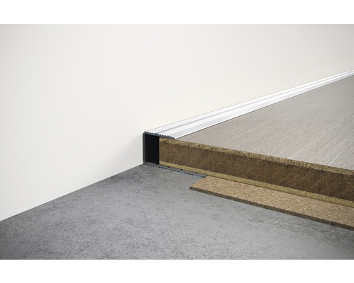 SKANDOR randprofiel, zilver geanodiseerd, voor 10-11 mm planken, 13x29x900 mm