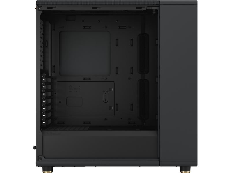 Fractal Design PC-Gehäuse North Schwarz Elegantes Gehäuse mit offener Front aus echtem Walnussholz