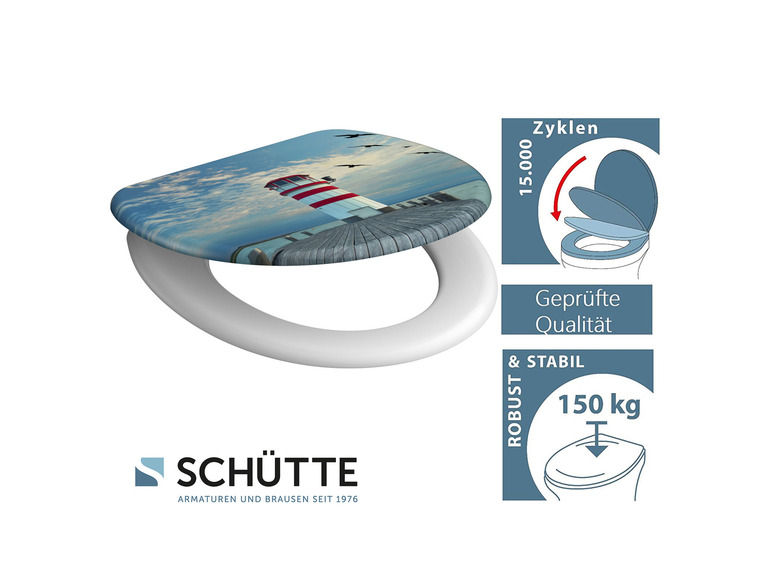 WC zitting duroplast, met soft-close-mechanisme