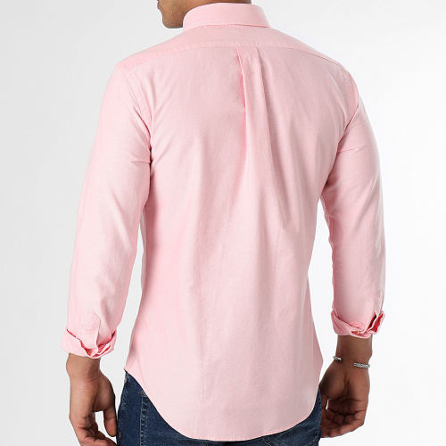 Chemise Manches Longues Slim Oxford Rose