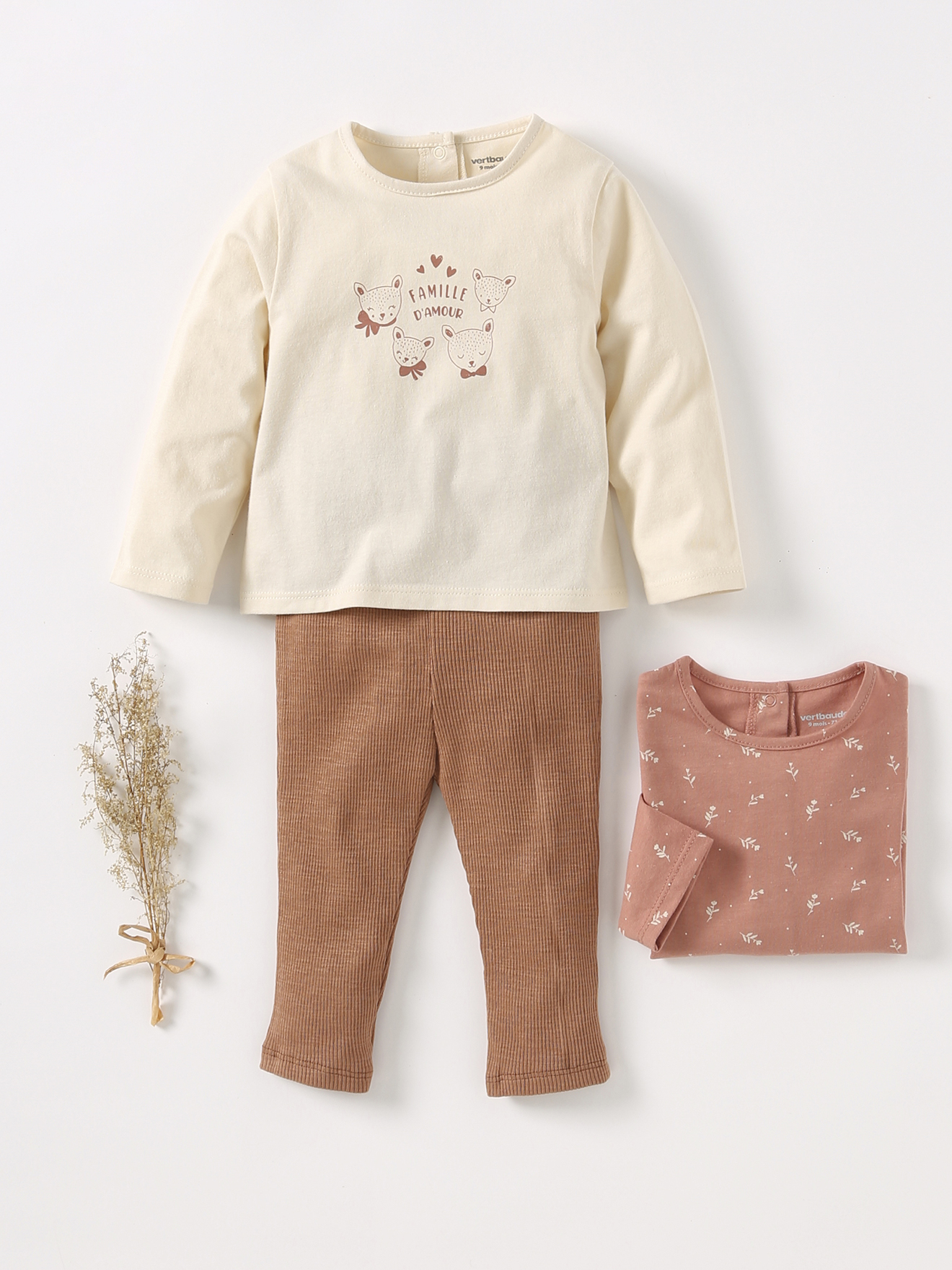 Conjunto de Leggings Caneladas para Bebê