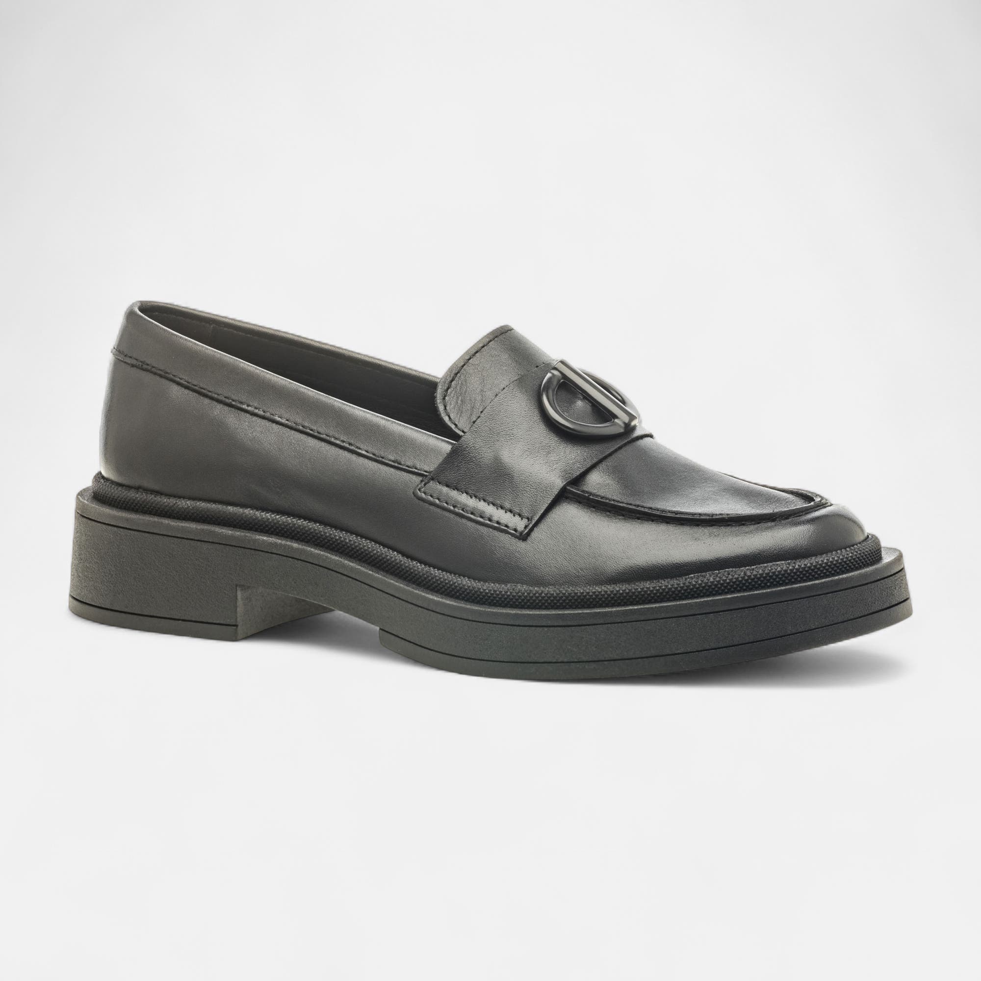 Mocassins Femme en cuir noir