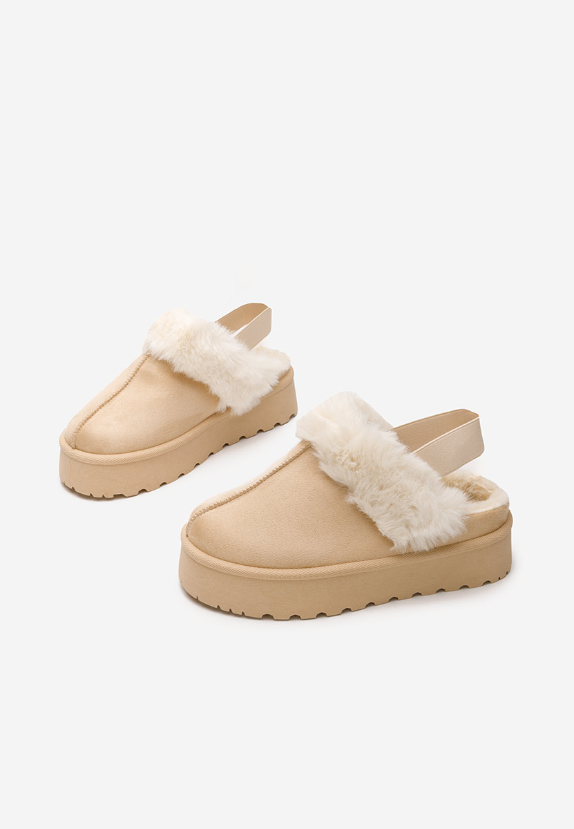 Mules à plateforme beige Edden