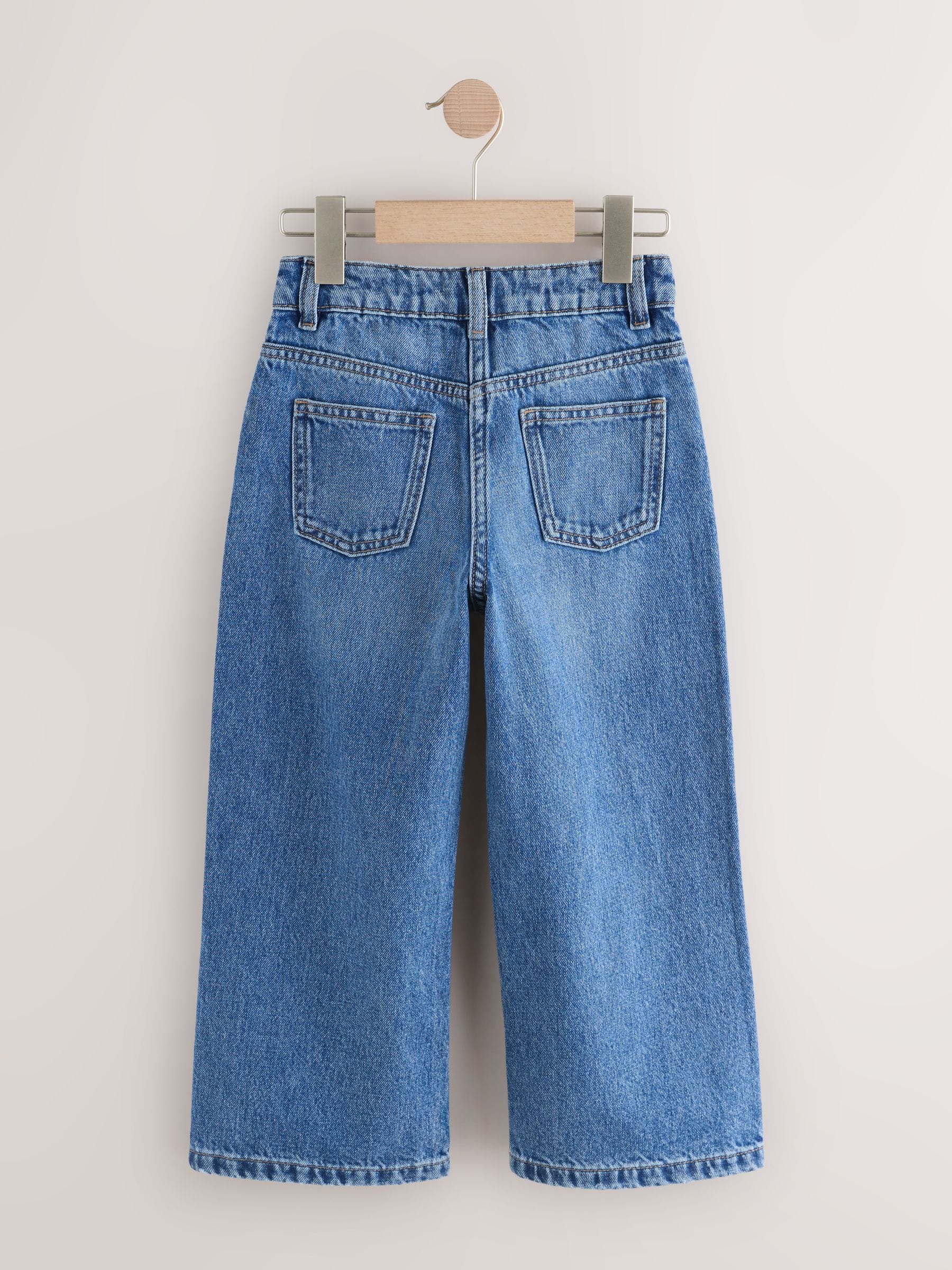 Medium denimblauw - Jeans met wijde pijpen (3-16 jr)
