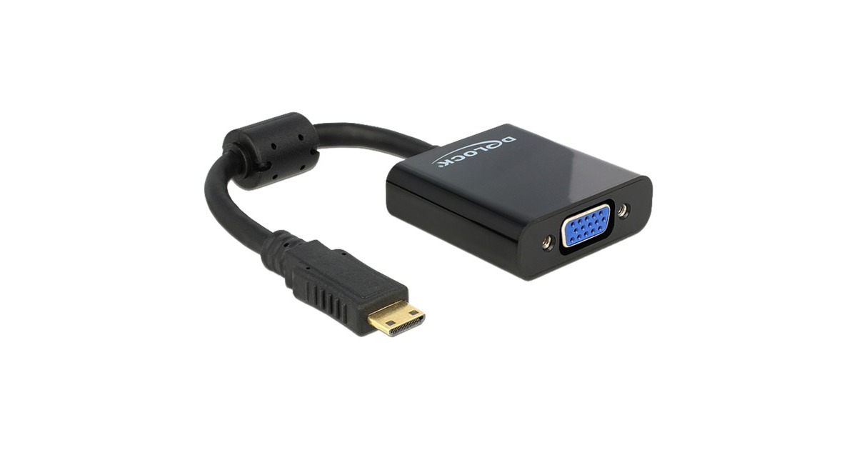 DeLOCKMini HDMI-C (male) > VGA (female) adapter  (Zwart, 0,24 meter)