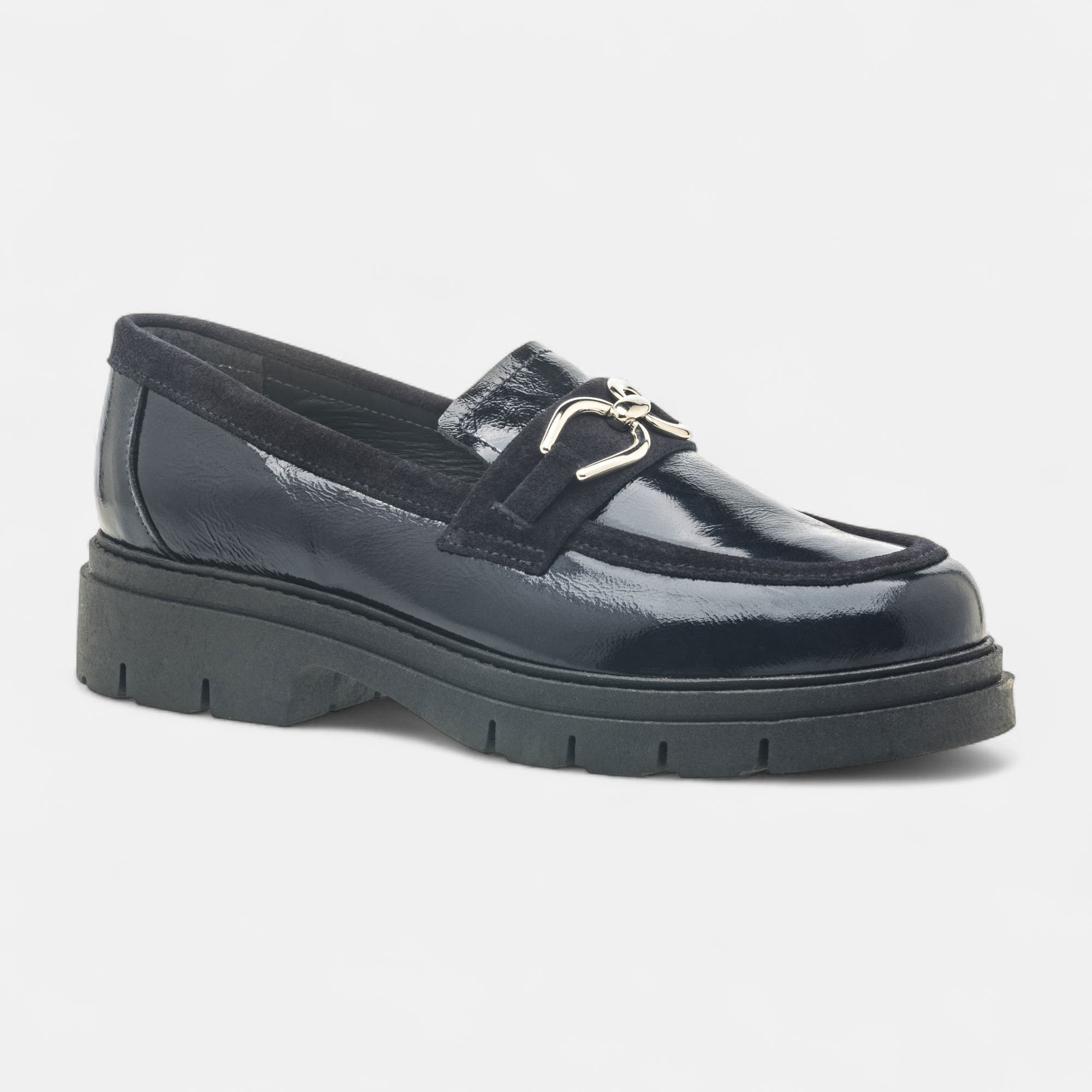 Mocassins Femme en cuir bleu marine