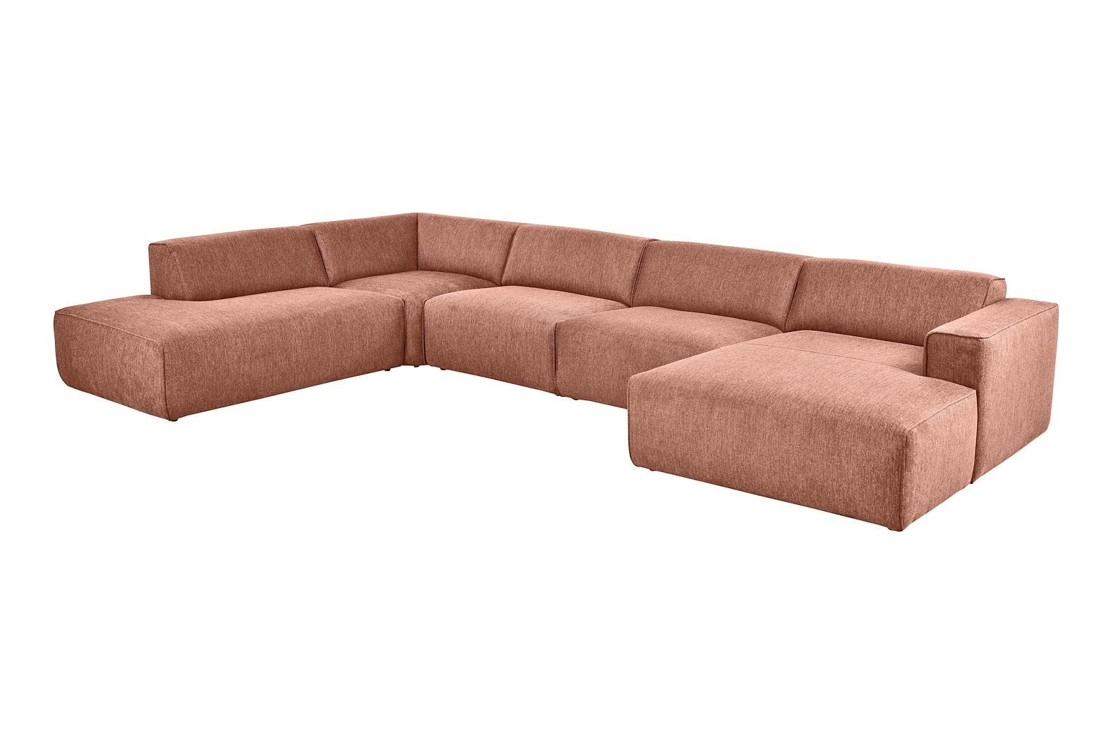 Enjoy U-sofa oppsett Åpen ende venstre liten, hjørne, 2-seter, sjeselong høyre liten i tekstil Brego 52 Magnolia med sorte ben