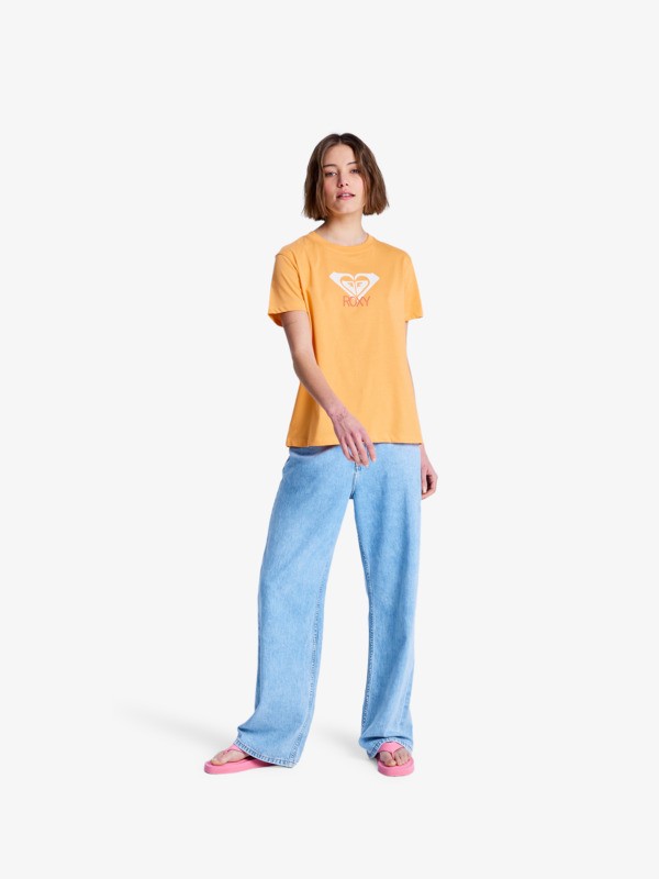Ocean Road Art T-shirt à manches courtes Orange Femme