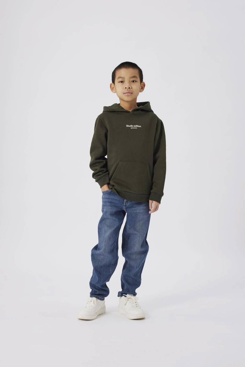 NAME IT hoodie met tekst groen