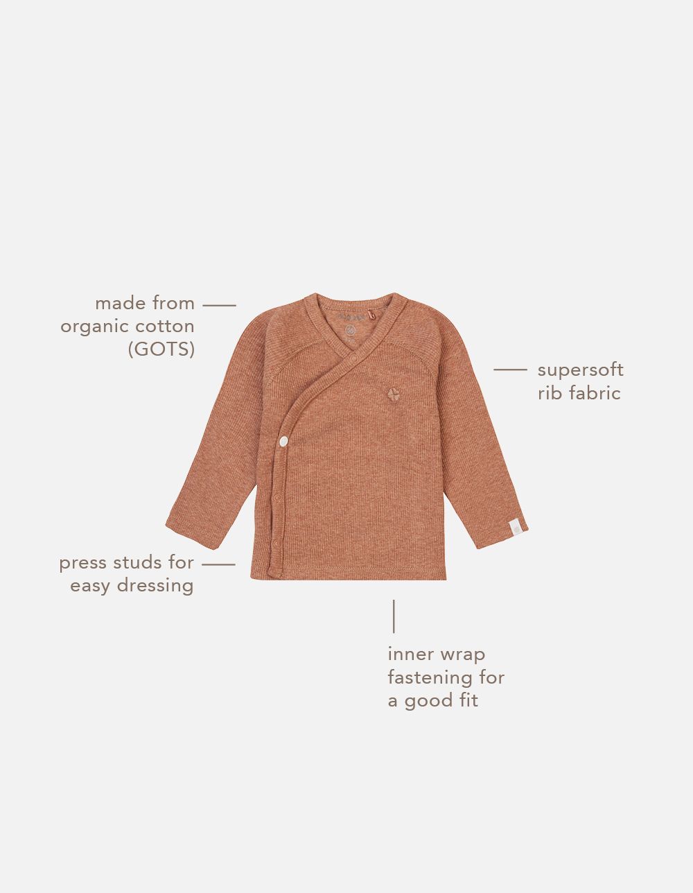 Noppies Newborn Longsleeve Nanyuki - Cafe Au Lait Melange