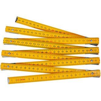 Mètre pliant en bois, longueur: 2,0 m