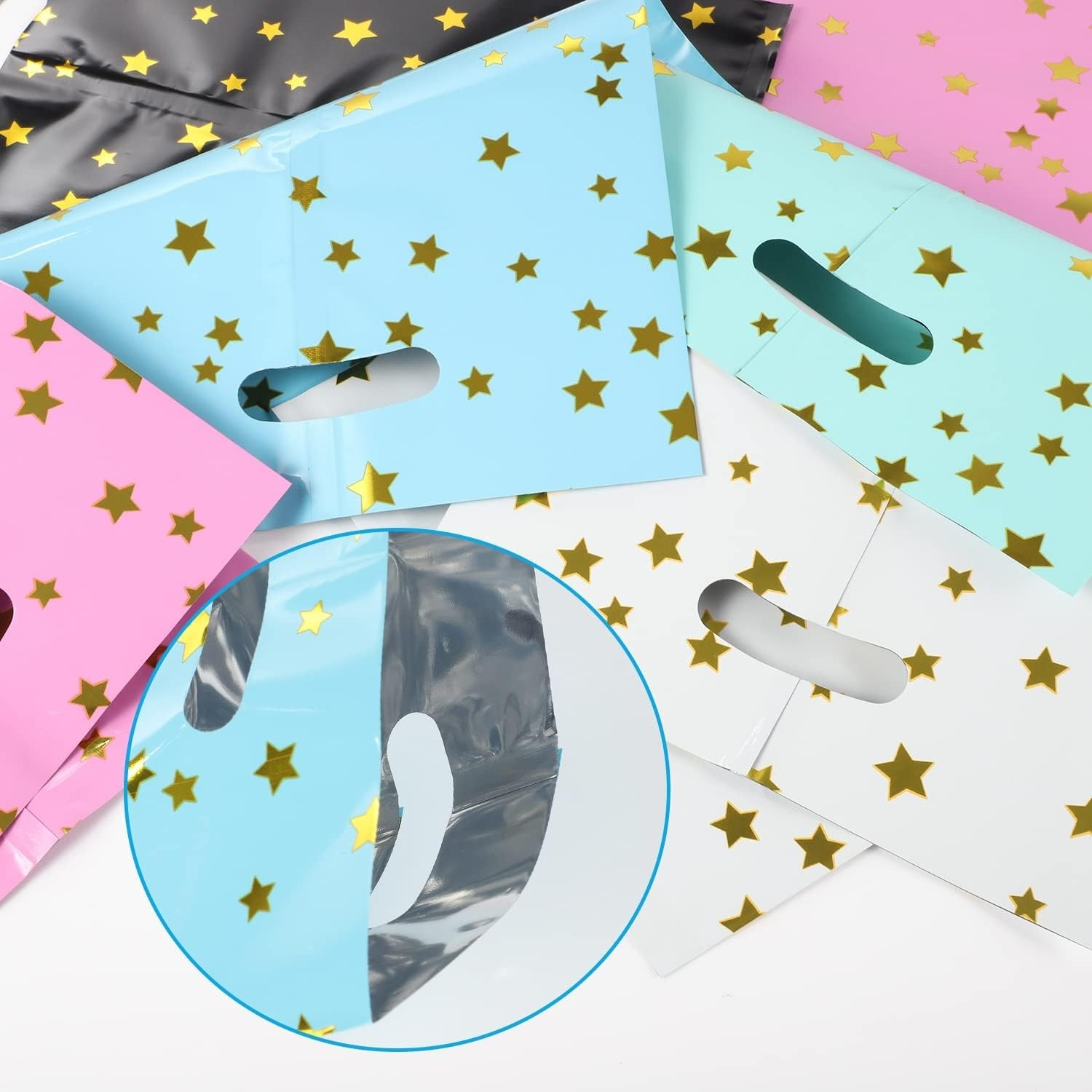 (10er Set) Sterne Geschenk Tüten Geburtstags Tasche - Weiss
