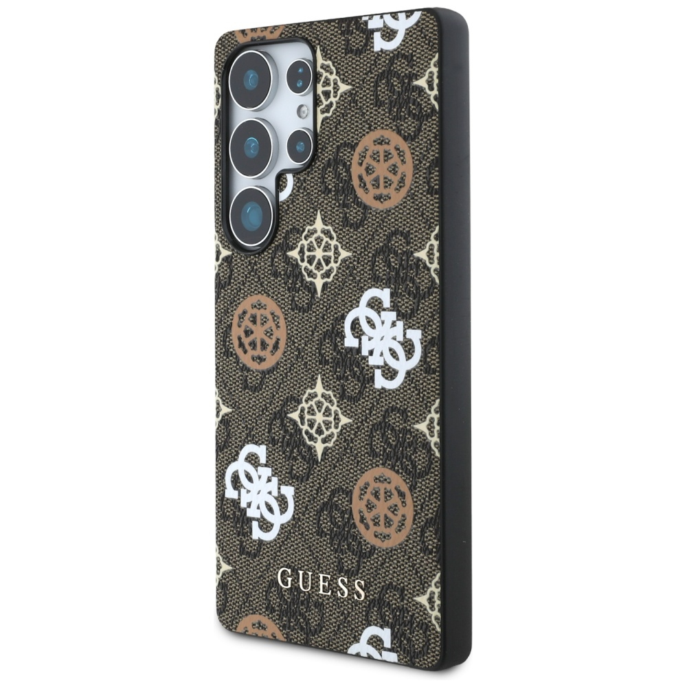 Samsung Galaxy S25 Ultra Leder Hardcase Hülle 4G Printed Colored Peony MagSafe-Modul (GUHMS25LP4PWPW) - Braun