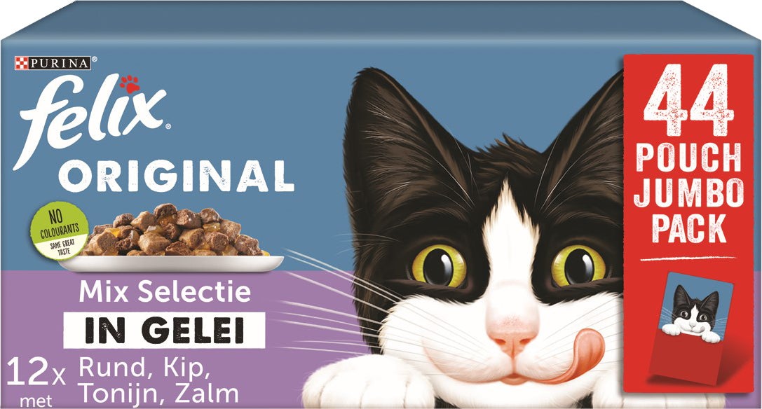 Felix kattenvoer in gelei Original Mix Selectie adult 85 g 44 stuks