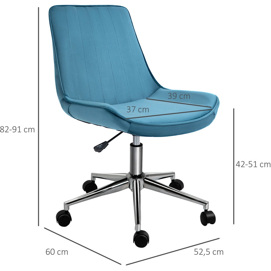 HOMCOM Drehstuhl im Retro-Stil blau