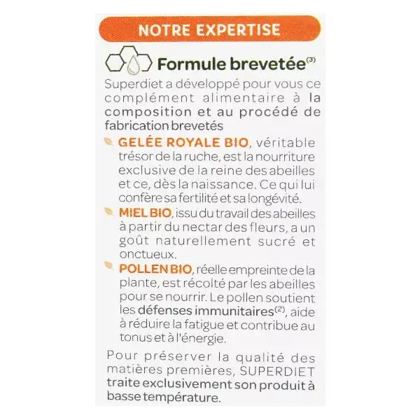 SuperDiet Geleia Real Orgânica 3000mg 20 ampolas